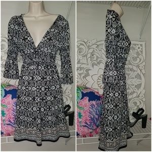 Max Edition Womens Black Vneck Peasant Dress